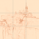 Sepia sketch with grid