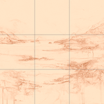 Sepia sketch with grid