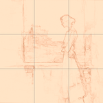 Sepia sketch with grid