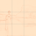 Sepia sketch with grid