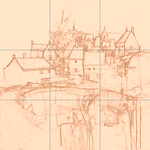 Sepia sketch with grid