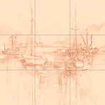 Sepia sketch with grid