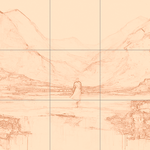 Sepia sketch with grid