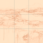 Sepia sketch with grid