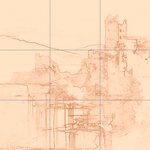 Sepia sketch with grid