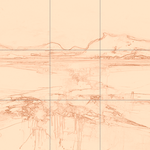 Sepia sketch with grid