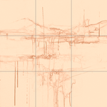 Sepia sketch with grid