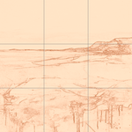 Sepia sketch with grid