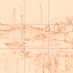 Sepia sketch with grid