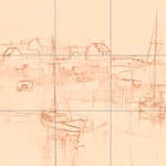 Sepia sketch with grid