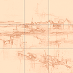 Sepia sketch with grid