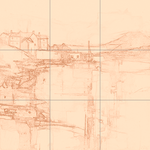 Sepia sketch with grid