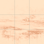 Sepia sketch with grid