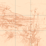 Sepia sketch with grid