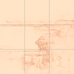 Sepia sketch with grid