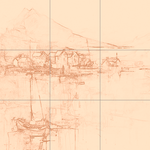 Sepia sketch with grid