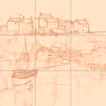 Sepia sketch with grid