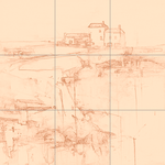 Sepia sketch with grid