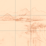 Sepia sketch with grid