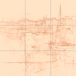 Sepia sketch with grid