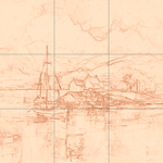 Sepia sketch with grid