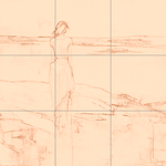 Sepia sketch with grid