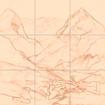 Sepia sketch with grid