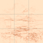 Sepia sketch with grid