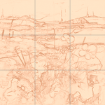 Sepia sketch with grid