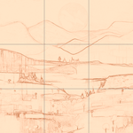 Sepia sketch with grid