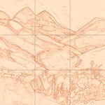 Sepia sketch with grid