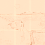 Sepia sketch with grid