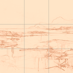 Sepia sketch with grid