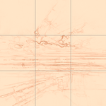 Sepia sketch with grid