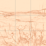 Sepia sketch with grid