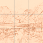 Sepia sketch with grid