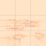 Sepia sketch with grid