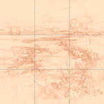 Sepia sketch with grid