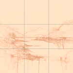 Sepia sketch with grid