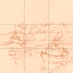 Sepia sketch with grid