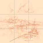 Sepia sketch with grid