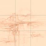 Sepia sketch with grid