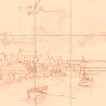 Sepia sketch with grid