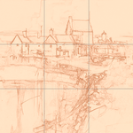 Sepia sketch with grid