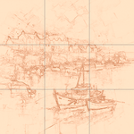 Sepia sketch with grid