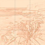 Sepia sketch with grid