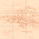 Sepia sketch with grid