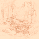 Sepia sketch with grid