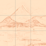 Sepia sketch with grid