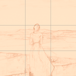 Sepia sketch with grid